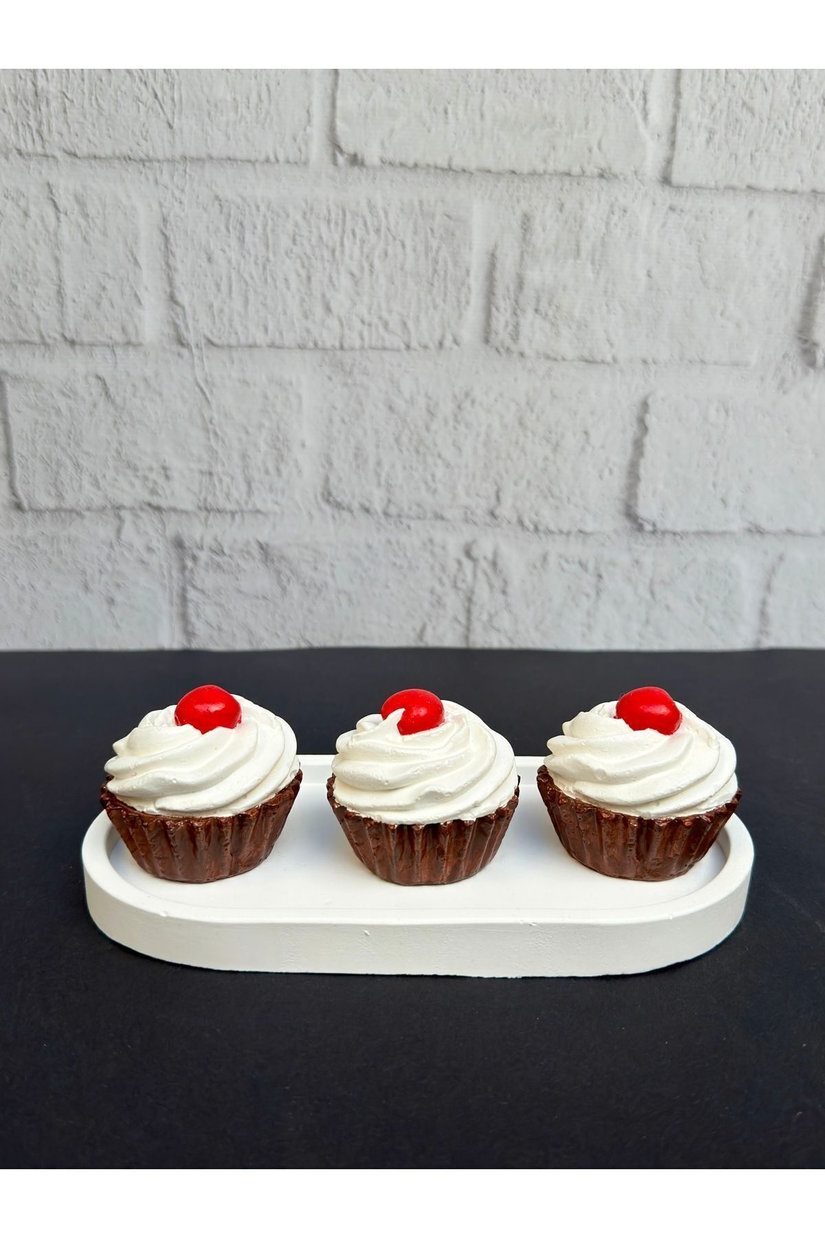 Dekorotif Mutfak Süsü Çikolata Cupcake Tatlı Tabağı-667-Large