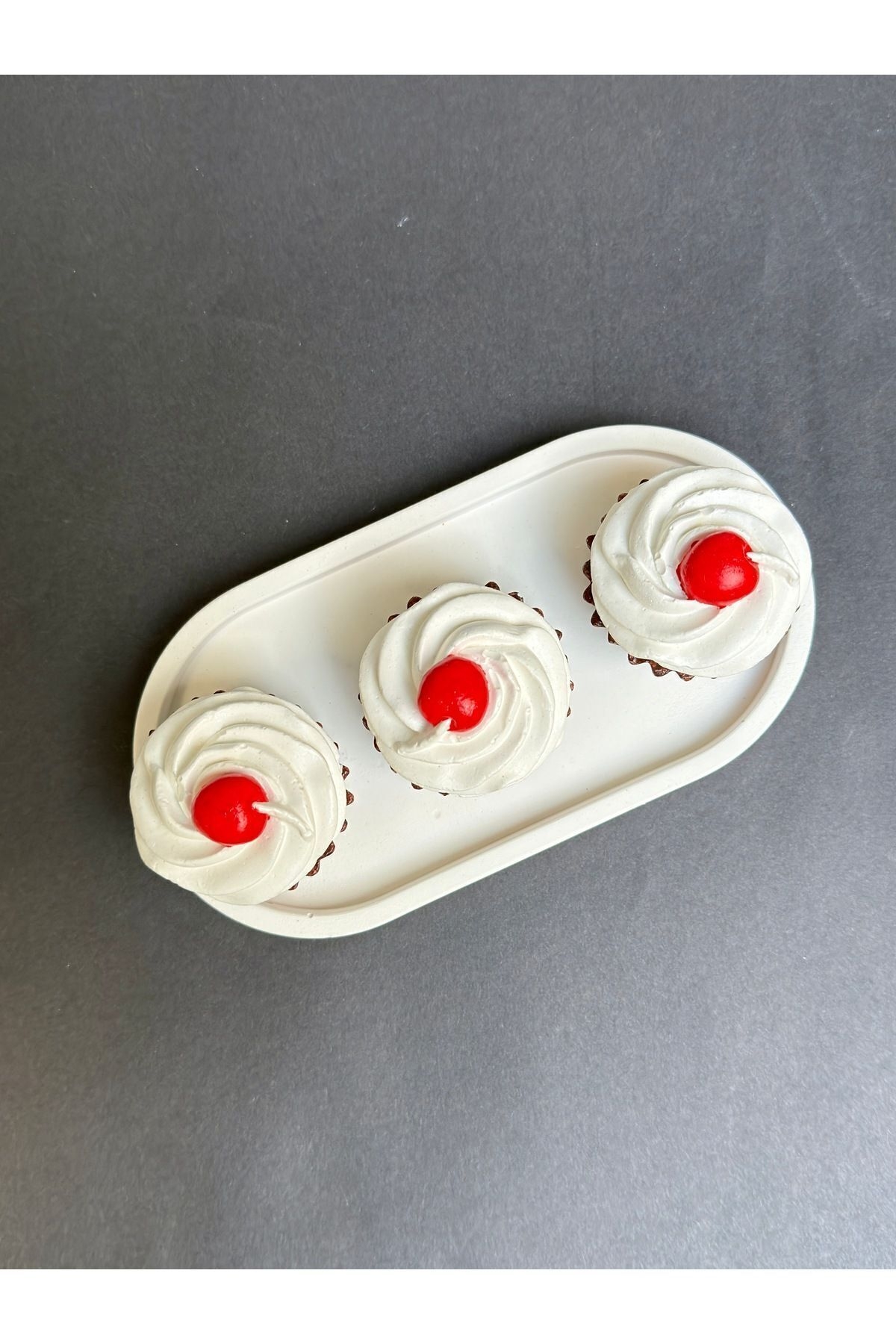 Dekorotif Mutfak Süsü Çikolata Cupcake Tatlı Tabağı-666-Large