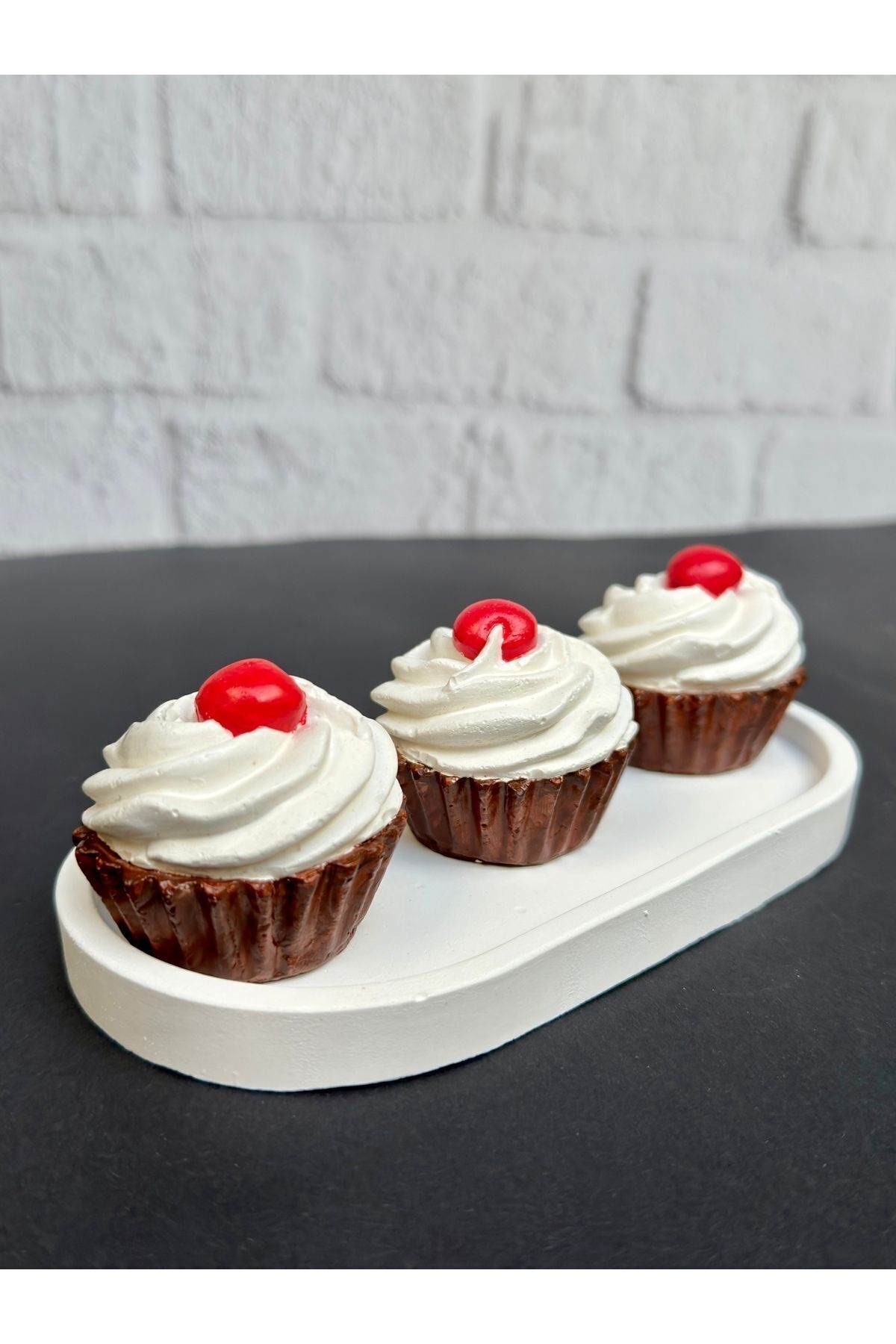 Dekorotif Mutfak Süsü Çikolata Cupcake Tatlı Tabağı-665-Large