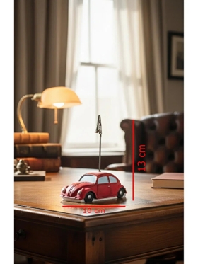 Kırmızı Araba Vintage VW Beetle Vosvos Fotoğraf Not Tutucu Erkeğe Hediye Fikri Biblo Ofis Hediyesi-869-Small