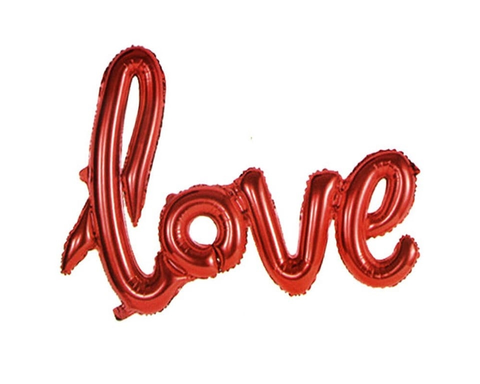 Love Yazılı Kırmızı Folyo Balon-556-Large