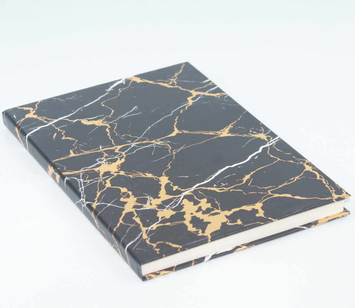 Siyah Mermer Desenli Not Defteri-335-Large