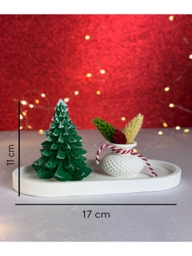 Yılbaşı Çam Ağacı ve Mini Saksı Biblo Seti-678-Small