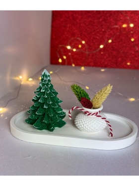 Yılbaşı Çam Ağacı ve Mini Saksı Biblo Seti-676-Small