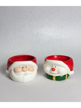 Yılbaşı Noel Baba Figürlü Boş Sukulent Saksı-686-Small