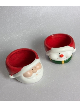 Yılbaşı Noel Baba Figürlü Boş Sukulent Saksı-687-Small